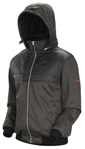 Heated Fleece Hoodie Jacket – Nano Carbon Technology – Polar Fleece – Detachable Hood – Charcoal - XL product photo