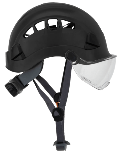 CH-450V Industrial Climbing Hard Hat w/Flip-Up Wraparound Visor - Vented - Black product photo