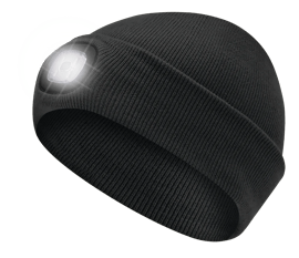 Toque en tricot avec lampe frontale &agrave; DEL - Noir - Unitaille photo du produit