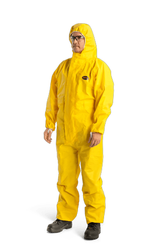 Disposable Chemical Coveralls – Zipper Closure – Yellow – 2XL