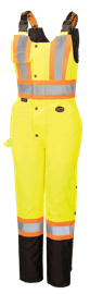 Salopette de s&eacute;curit&eacute; imperm&eacute;able pour femme &ndash; Bas noir &ndash; Jaune haute visibilit&eacute; &ndash; Taille femme M photo du produit