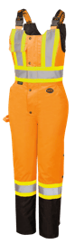 Salopette de s&eacute;curit&eacute; imperm&eacute;able pour femme &ndash; Bas noir &ndash; Orange haute visibilit&eacute; &ndash; Taille femme TG photo du produit