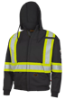 Hi-Vis FR Heavyweight Cotton Safety Hoodie - Zipper Closure - Black - 3XL product photo