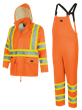 Waterproof Lightweight Safety Rain Suit - Orange - 3XL product photo