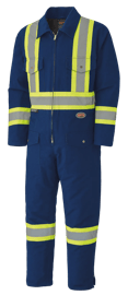 Combinaison de s&eacute;curit&eacute; en canevas de coton matelass&eacute; &ndash; fermeture &agrave; glissiere &ndash; bleue marine &ndash; homme G photo du produit
