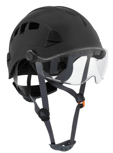 CH-450V Industrial Climbing Hard Hat w/Flip-Up Wraparound Visor - Vented - Black product photo