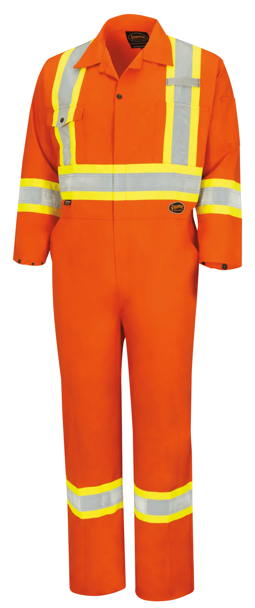 Hi-Vis Poly/Cotton Safety Coveralls - Industrial Wash - Zipper