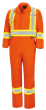 Hi-Vis Poly/Cotton Safety Coveralls - Industrial Wash - Zipper Closure - Hi-Vis Orange - 42 product photo