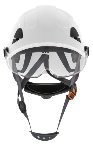 CH-350 Industrial Climbing Hard Hat w/Flip-Up Wraparound Visor - Non-Vented - White product photo