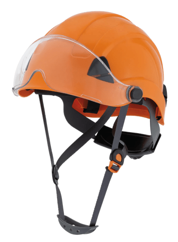 CH-350 Industrial Climbing Hard Hat w/Flip-Up Wraparound Visor - Non-Vented - Orange product photo