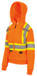 Women's Fleece Safety Hoodie &ndash; Zipper Closure &ndash; Hi-Vis Orange &ndash; Women's Size XL product photo