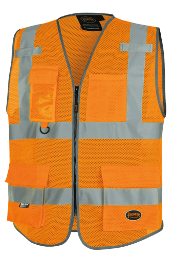 Hi-Vis Mesh Poly Safety Vest - Zipper Closure - Hi-Vis Orange - 4XL product photo