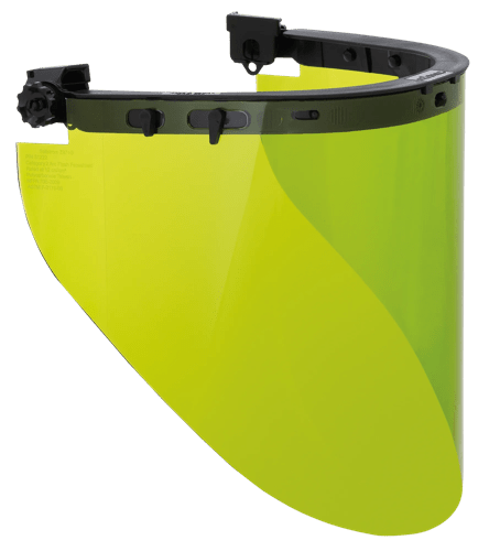 312 Series Premium Arc-Flash-Rated Face Shield - Dielectric Face Shield Bracket - Slot Adapters - 12 Ca/cm² Polycarbonate Window - Uncoated product photo