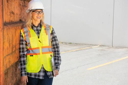 Women's Hi-Vis Tricot Poly Interlock Safety Vest - Zipper Closure - Hi-Vis Yellow/Green - L product photo