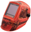 Premium Graphic Welding Helmet - ADF Variable Shade - Hell Fire product photo