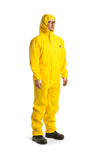 UL All-weather Coat イエロー Disposable Chemical Coveralls – Zipper Closure – Yellow – 4XL