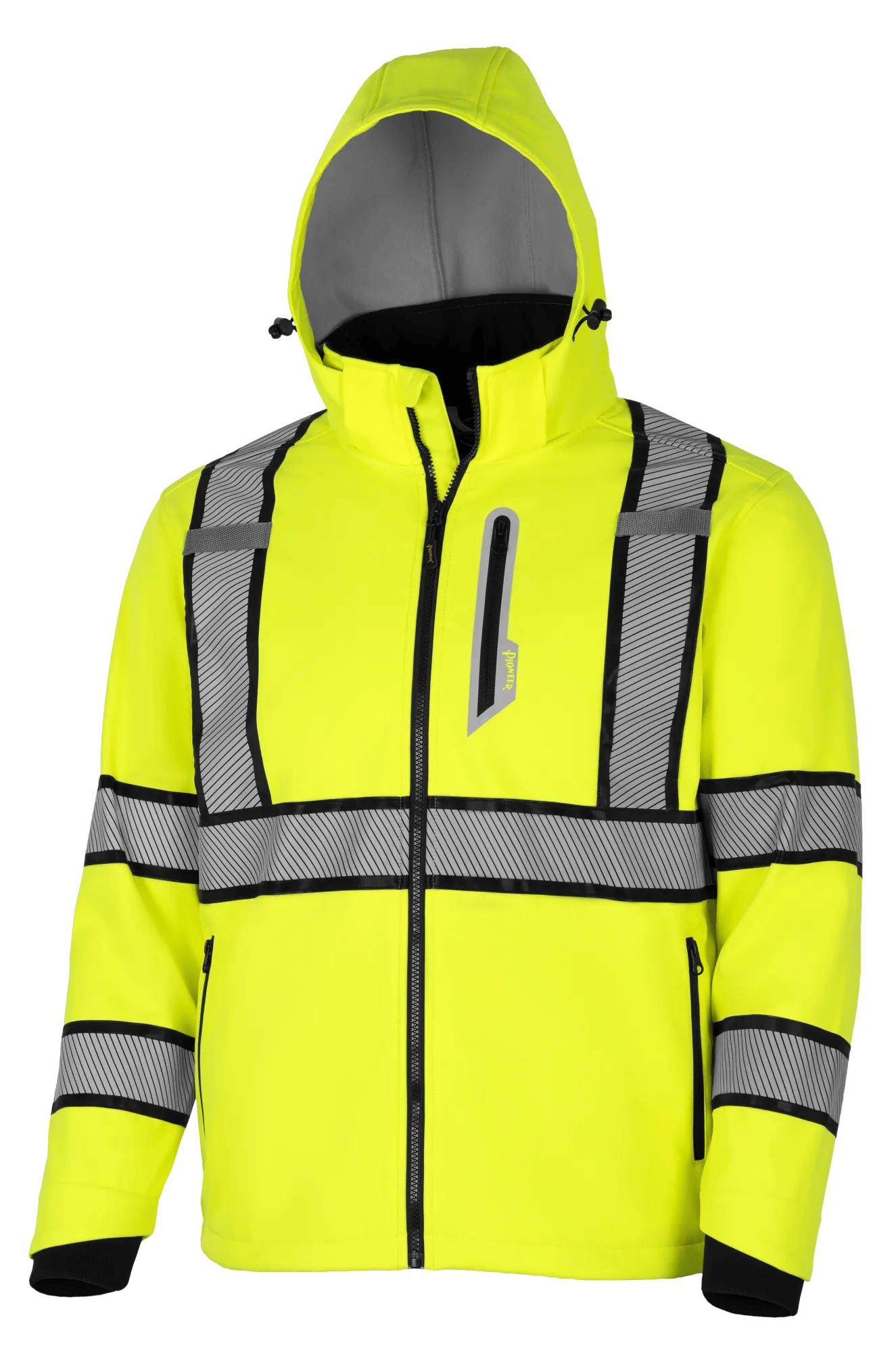 Hi-Vis Softshell Jacket – Hi-Vis Yellow with Black Trim – M