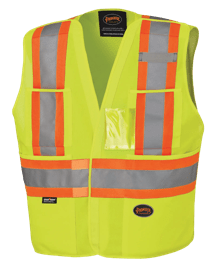 Hi-Vis Tricot Poly Safety Vest - Drop Shoulder - 5-pt Tear-Away - Hi-Vis Yellow/Green - 4/5XL product photo