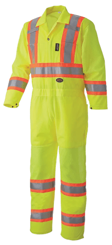 Hi-Vis Traffic Safety Coveralls - Zipper Closure - Yellow/Green - XL product photo