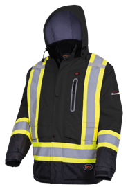 Manteau de s&eacute;curit&eacute; haute visibilit&eacute; chauffant isolant &ndash; noir &ndash;  homme TG photo du produit