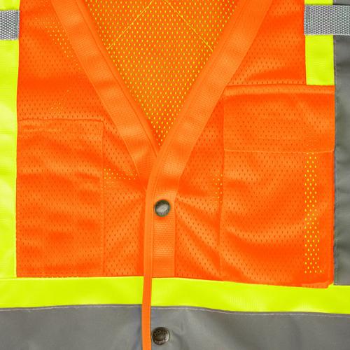 Hi-Vis Poly Mesh Safety Vest - Drop Shoulder - Snap Closure - Hi