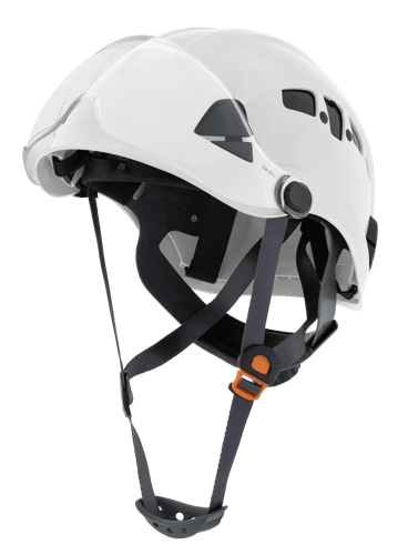 CH-450V Industrial Climbing Hard Hat w/Flip-Up Wraparound Visor - Vented - White product photo