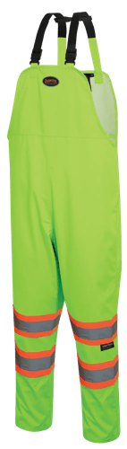 The Rock Hi-Vis 300D Oxford Poly Bib Pants - PU Coating - Hi-Vis Yellow/Green - L product photo