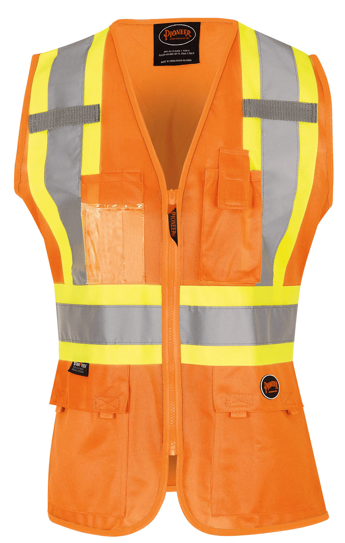 Women's Hi-Vis Tricot Poly Interlock Safety Vest - Zipper Closure