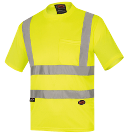 Hi-Vis Bird's-Eye Short-Sleeved Safety T-Shirt - Hi-Vis Yellow/Green - M product photo