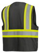 Hi-Vis Tricot Poly Safety Vest - Adjustable - Hook & Loop Closure - Black - L/XL product photo