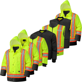 Parka 7-en-1 imperm&eacute;able &ndash; jaune/vert haute visibilit&eacute; &ndash; bas noir &ndash; TG photo du produit
