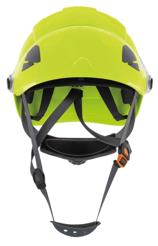 CH-350 Industrial Climbing Hard Hat w/Flip-Up Wraparound Visor - Non-Vented - Hi-Vis Green product photo