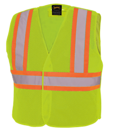 Hi-Vis Poly Mesh Safety Vest - Adjustable - 5-pt Tear-Away - Hi-Vis Yellow/Green - 2/3XL product photo