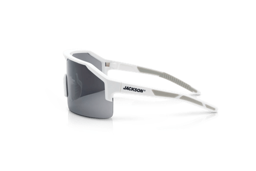 Maxview+ Safety Glasses - White Frame - Smoke Anti-Fog Lens product photo