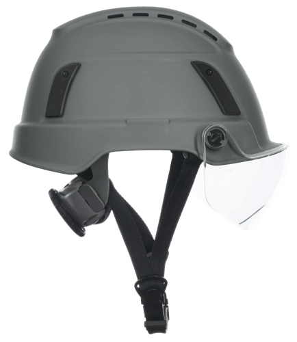 XS2-500 Series Type 2+ Vented Safety Helmet w/Flip-Up Visor - Grey product photo