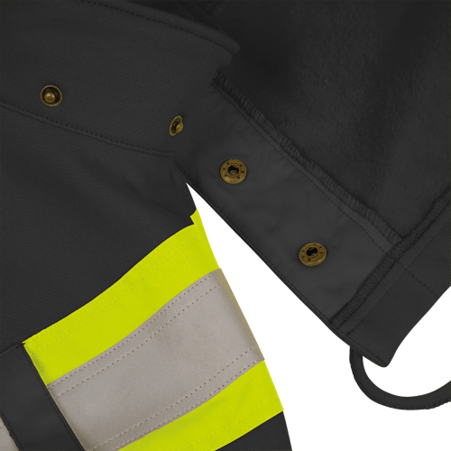 Hi-Vis FR Heavyweight Cotton Safety Hoodie - Zipper Closure - Black - 3XL product photo