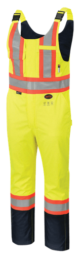 Salopette de s&eacute;curit&eacute; &laquo;Defender&reg;&raquo; ignifuge/anti-arc &eacute;lectrique/antistatique en trilamin&eacute; Oxford 300D &ndash; Jaune/vert haute visibilit&eacute; &ndash; 2TG photo du produit