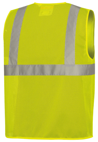 Hi-Vis Self-Extinguishing FR Poly Mesh Safety Vest - Zipper Closure - Hi-Vis Yellow/Green - 2XL product photo