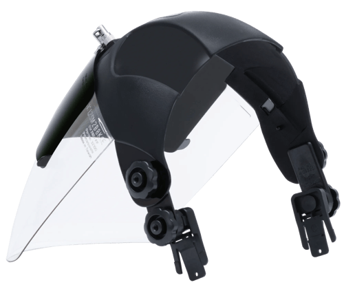 DP4 Series Premium Single Crown Face Shield &ndash; Universal Adapters &ndash; Shade 8 IR Flip-Up Visor product photo