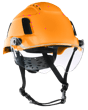 XS2-500 Series Type 2+ Vented Safety Helmet w/Flip-Up Visor - Hi-Vis Orange product photo