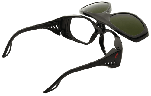 X35 Safety Glasses - Black Frame - Clear Lens - Shade 5 Flip