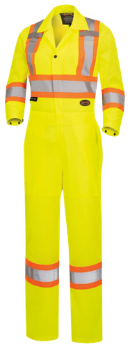 Combinaison de s&eacute;curit&eacute; routi&egrave;re haute visibilit&eacute; pour femme - Jaune/vert haute visibilit&eacute; - TG photo du produit