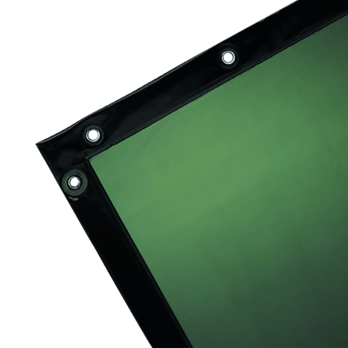 Transparent Welding Curtain - 14 mm - Green - 6' x 4' product photo