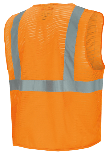 Hi-Vis Poly Mesh Safety Vest - Zipper Closure - Hi-Vis Orange - XL product photo