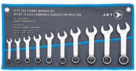 Jeu de 10 cl&eacute;s mixtes courtes enti&egrave;rement polies SAE photo du produit