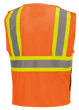 Hi-Vis Self-Extinguishing FR Poly Mesh Safety Vest - 5-pt Tear-Away - Hi-Vis Orange - L/XL product photo