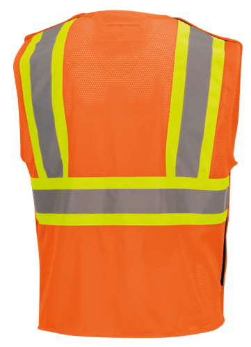 Hi-Vis Self-Extinguishing FR Poly Mesh Safety Vest - 5-pt Tear-Away - Hi-Vis Orange - L/XL product photo