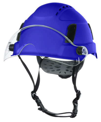 XS2-550V Series Type 2+ Vented Safety Helmet w/Flip-Up Visor - Blue product photo