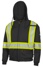 Chandail &agrave; capuche de s&eacute;curit&eacute; ignifuge en coton lourd &ndash; Fermeture &agrave; glissi&egrave;re &ndash; Noir &ndash; Taille homme G photo du produit