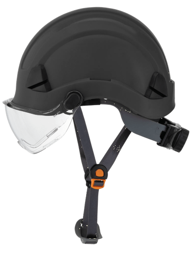 CH-350 Industrial Climbing Hard Hat w/Flip-Up Wraparound Visor - Non-Vented - Black product photo